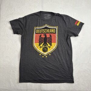 Fifth Sun Deutshland Futbol‎ Soccer Grey Short Sleeve Graphic Shirt Men's Large